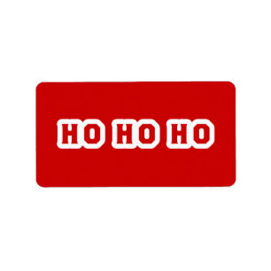 Etiqueta Ho Ho Ho (Papai Noel Diz) Fundo Vermelho