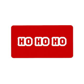 Etiqueta Ho Ho Ho (Santa Claus Says) Red Background