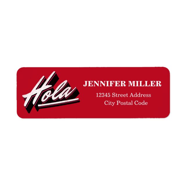 Etiqueta Hola design de texto (Frente)