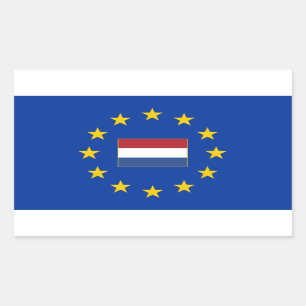 Etiqueta holandesa do retângulo da União Europei