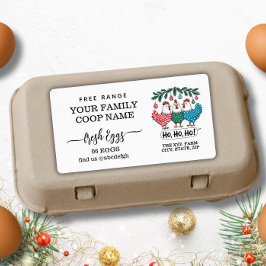 Etiqueta Holiday Christmas Farmhouse Watercolor Egg Carton 