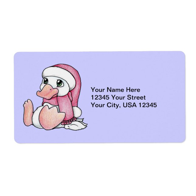 Etiqueta Holiday Ducky (Frente)