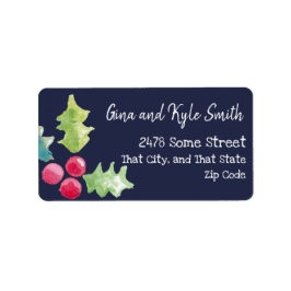 Etiqueta Holly Berry Mailing Address Labels