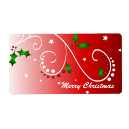 Etiqueta Holly e estrelas - Rótulo