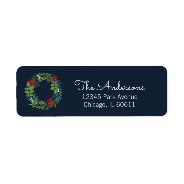 Etiqueta Holly E Greenery Holiday Endereço (Frente)