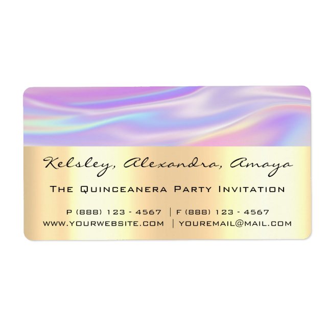 Etiqueta Hológrafo Dourado Roxo Roxo Roxo 16 (Frente)