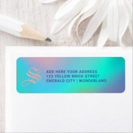 Etiqueta Holographic Pastels | Monogram Return Address