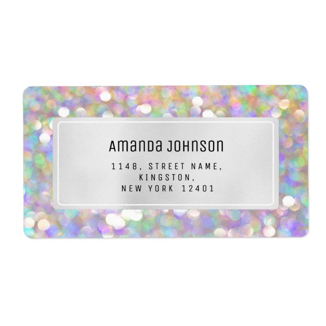 Etiqueta Holographic RSVP Frame Boutique Online Cinzas (Frente)