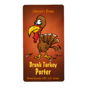 Etiqueta Homebew Beer Labels com Turquia Engraçada