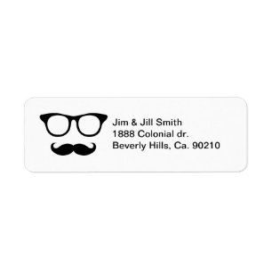 Etiqueta Homem Nerdy do bigode
