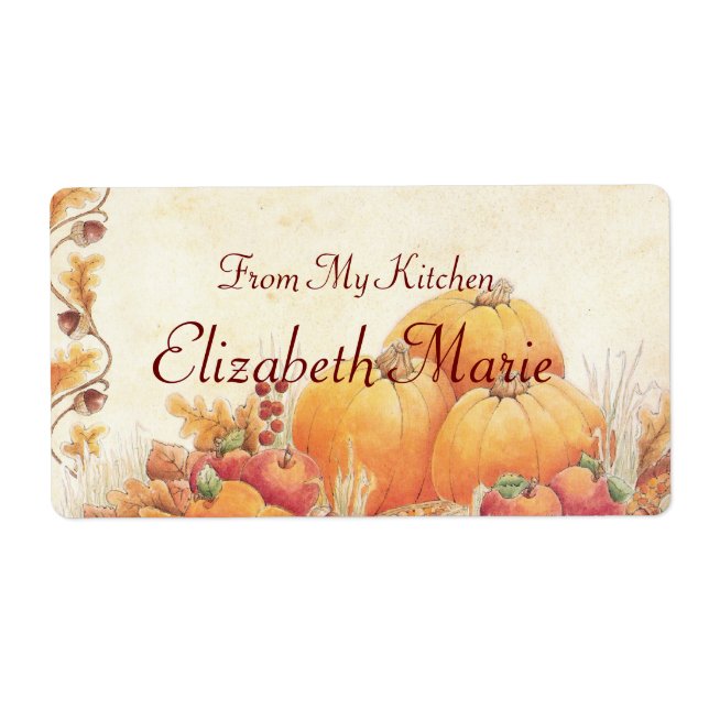 Etiqueta Homemade Chall Pumpkins (Frente)