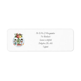 Etiqueta Homens de Neve em um Endereço de Bolha
