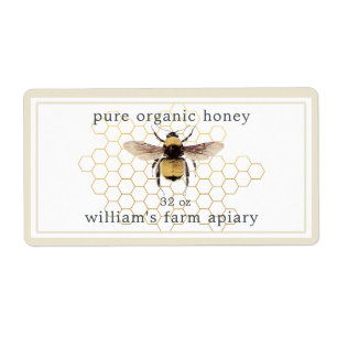Etiqueta Honey Jar Label Honeybee Apiary Honeycomb Antique