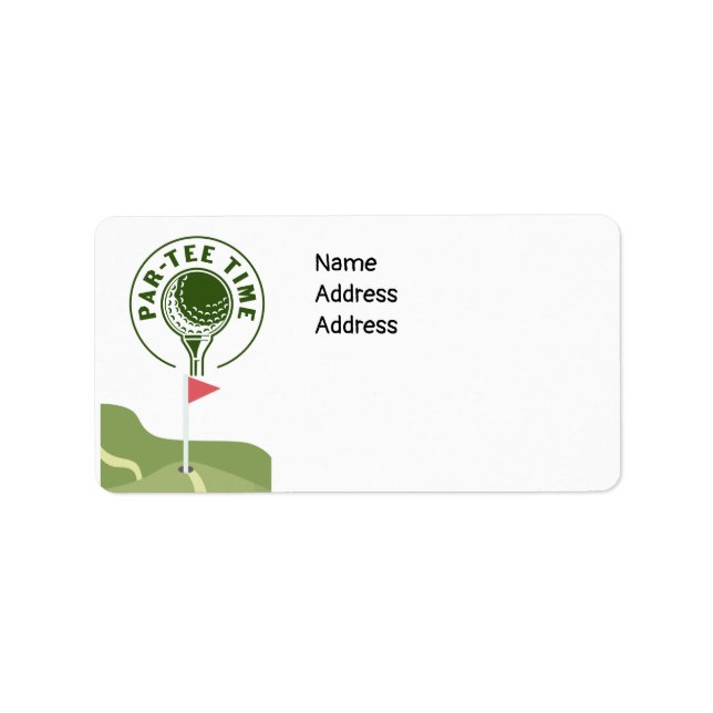 Etiqueta Hora do Golf Party no campo de golfe (Frente)
