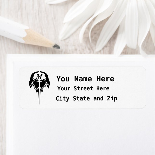 Etiqueta Horseshoe Crab in Tribal Tattoo Style (Insitu)