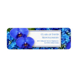 Etiqueta Hortênsia Orquídea Azul Endereço de Devolução Botâ
