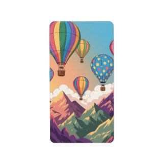 Etiqueta Hot air balloons over mountains Puzzle