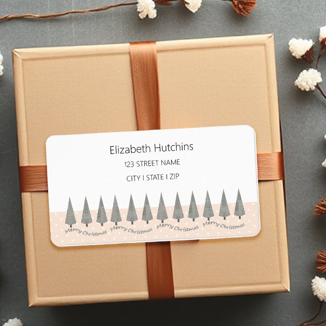 Etiqueta Houndstooth Felry Christmas Modern (Criador carregado)