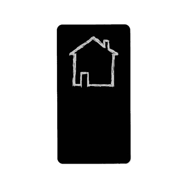Etiqueta House Sketch. Cinza e preto. (Frente)
