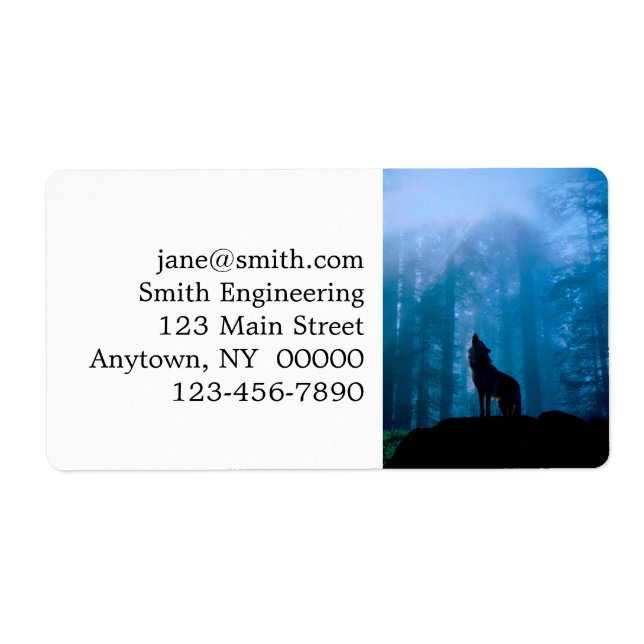 Etiqueta Howling Wolf na natureza (Frente)