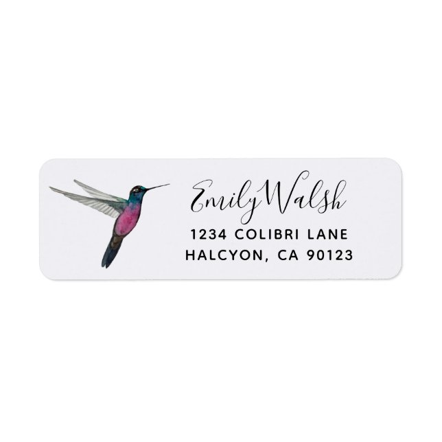 Etiqueta Hummingbird Return Address Label (Frente)