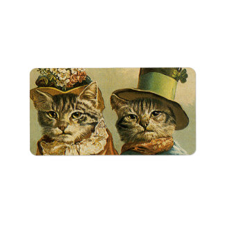 Etiqueta Humor Vintage, Gatos de Noiva Vitoriana em Chapéus