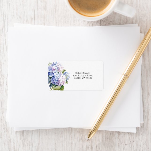 Etiqueta Hydrangea Mailing Address Label (Insitu)