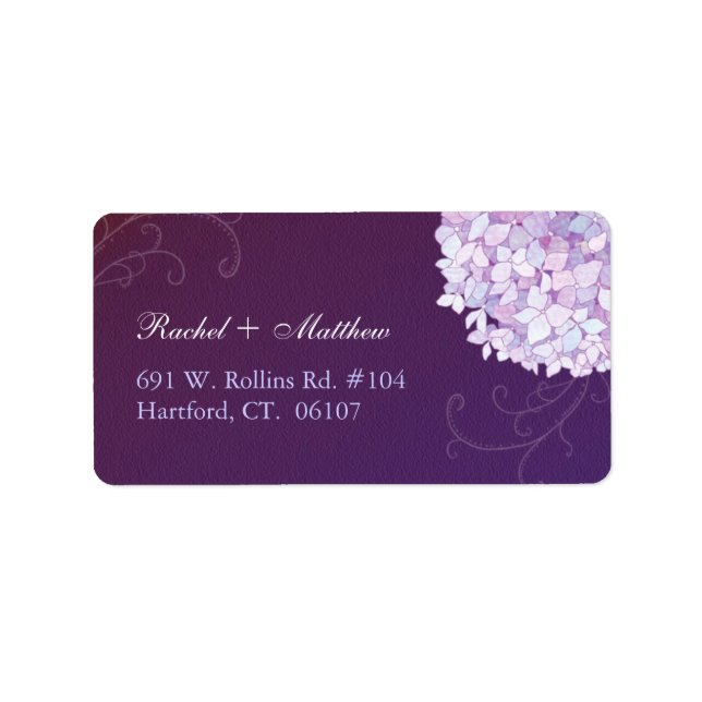 Etiqueta Hydrangeas Deep Purple Wedaddress (Frente)
