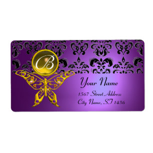 Etiqueta HYPER BUTTERFLY MONOGRAMAS, Maçã roxa, topaz