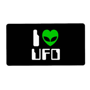 Etiqueta I Alienígena Heart UFO