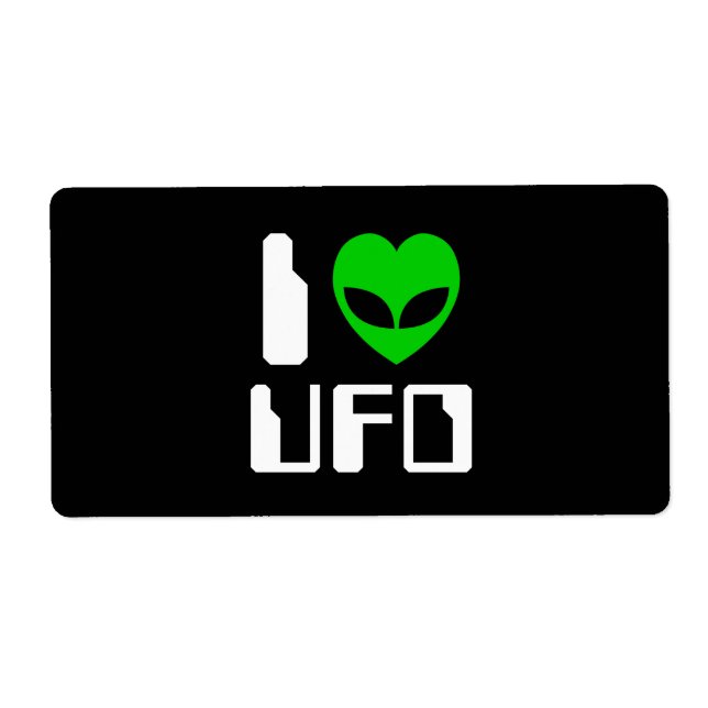 Etiqueta I Alienígena Heart UFO (Frente)