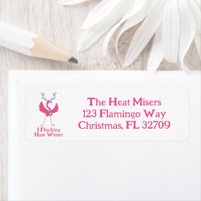Etiqueta I Flocando o ódio do inverno Flamingo (Insitu)