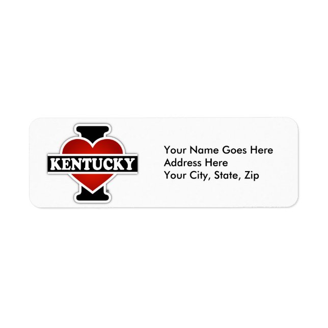 Etiqueta I Heart Kentucky (Frente)