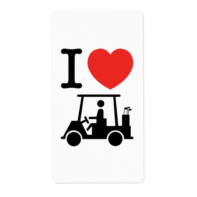 Etiqueta I Heart (Love) Golf Cart (Frente)