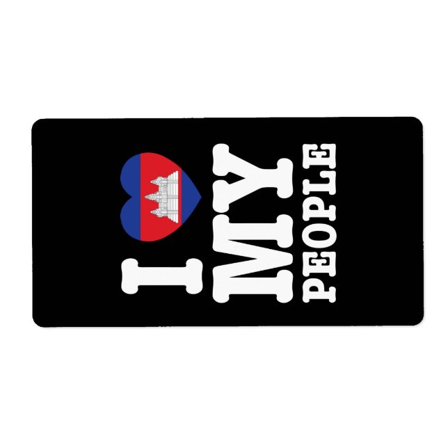 Etiqueta I Heart (Love) My Khmer Pessoas (Frente)