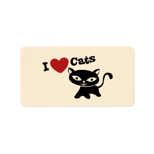 Etiqueta I Love Cat (Frente)