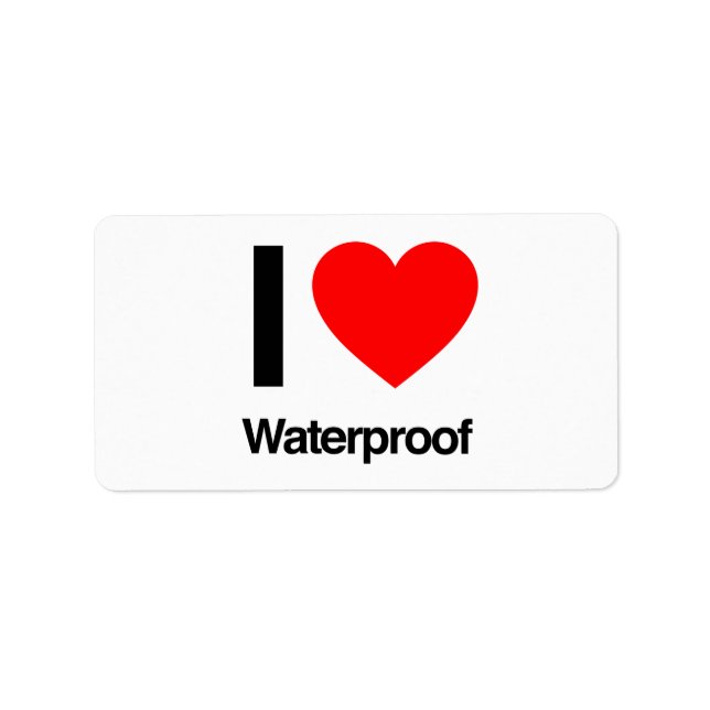 Etiqueta i love waterproof (Frente)