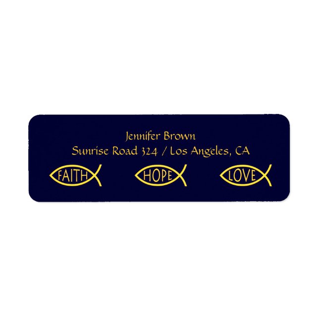 Etiqueta Ichthus - Christian Fish Symbol (Frente)
