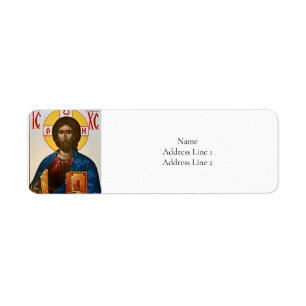 Etiqueta Ícone Cristão Ortodoxo de Jesus Cristo