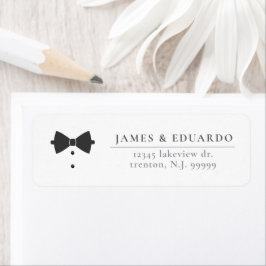 Etiqueta ID1090 de Casamento de Gravata Preta Personalizada