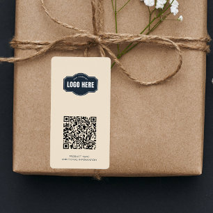 Etiqueta ID do Produto Minimalista do Código QR do Logotipo
