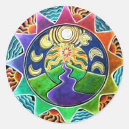 Etiqueta ideal da mandala da visão
