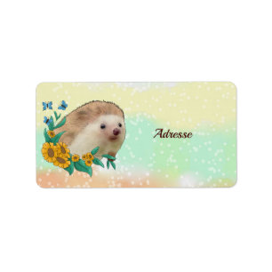 Etiqueta Igel im Blumenbet