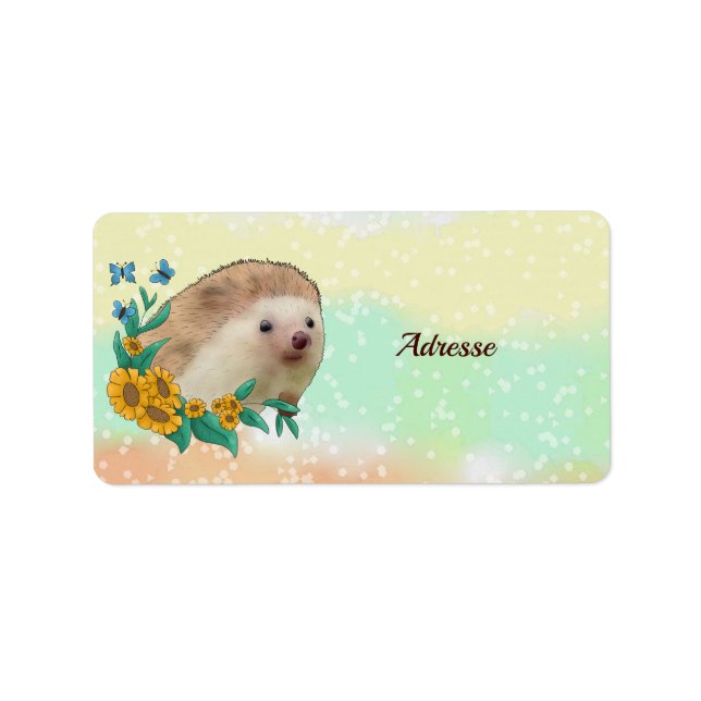 Etiqueta Igel im Blumenbet (Frente)