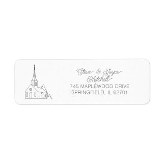 Etiqueta Igreja Cristã Elegante Cruz Mínima Moderna Moderna