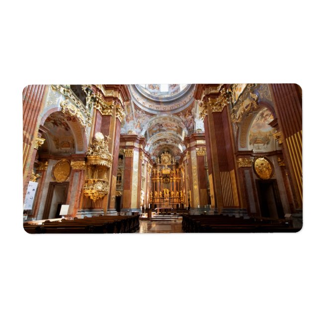 Etiqueta Igreja de Abbey Melk, Baixa Áustria (Frente)