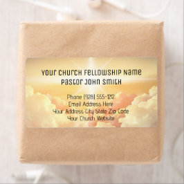 Etiqueta Igreja Empresarial da Nuvem Celestial Cristã