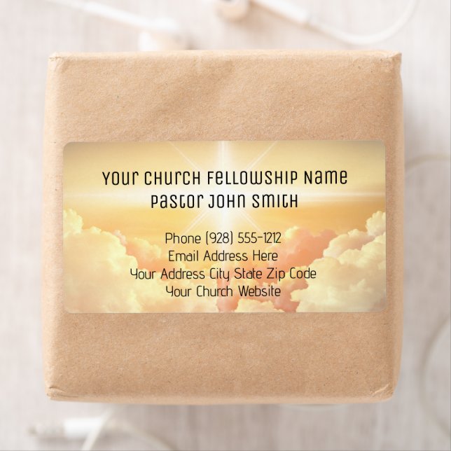 Etiqueta Igreja Negócios Nuvem Celestial Cristã (Insitu)