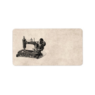 Etiqueta Ilustração da máquina de costura dos 1800s do