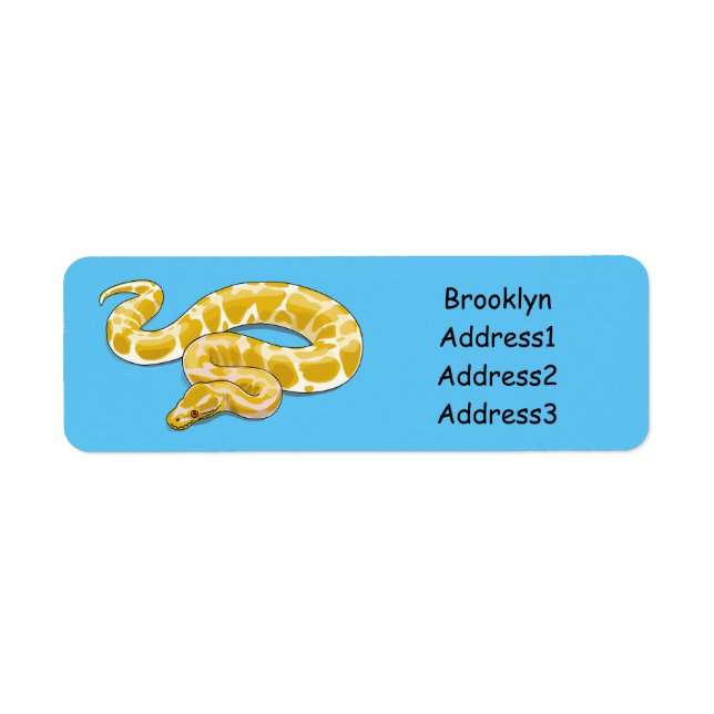 Etiqueta Ilustração de cobra de pitão birmanês (Frente)
